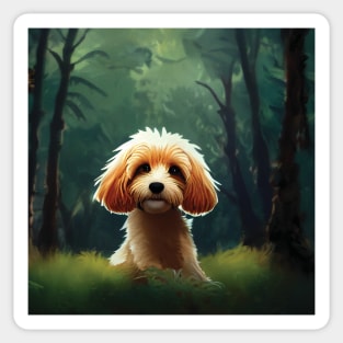 Cocker Spaniel puppy dog in the woods Sticker